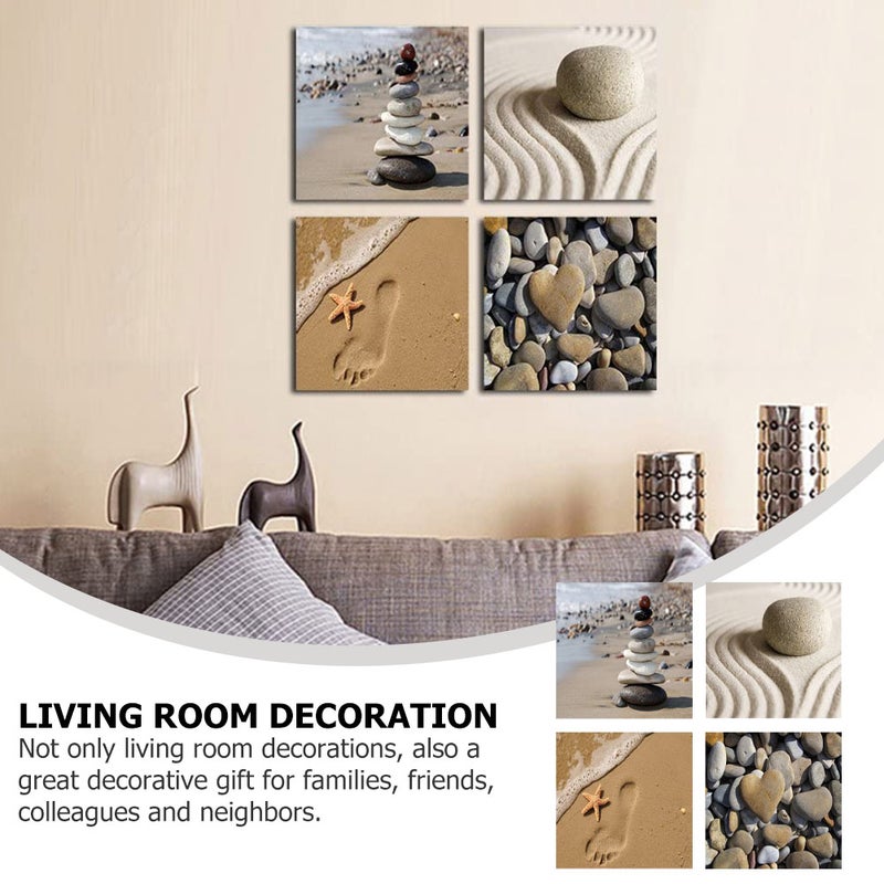 8 Pcs Frameless Canvas Beach Landscape Painting Wall Decor - Image 5