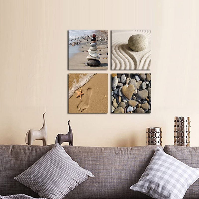 8 Pcs Frameless Canvas Beach Landscape Painting Wall Decor - Image 3