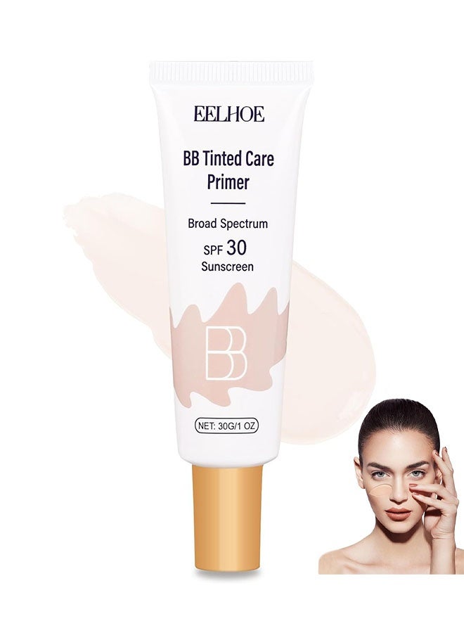 إيلهو برايمر BB ملون، مرطب BB ملون مع واقي شمس SPF 30، تغطية كاملة للون بشرة فاتحة إلى متوسطة، يروي بشرتك ويجعلها ناعمة. # أبيض عاجي - Image 1