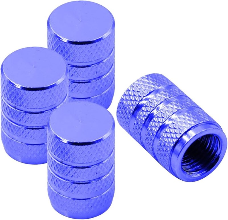 مجموعة ساق صمام الإطار باللون الأزرق الدامع مع حلقة مطاطية O للدراجات الهوائية والنارية 4 قطع - Image 2