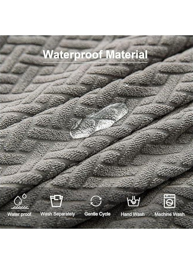 تراسل مجموعة اغطية كراسي غرفة الطعام مقاومة للماء بنسبة 100% من بلورفوكس، مجموعة من 6 قطع من قماش الجاكار القابل للتمدد، غطاء كرسي قابل للازالة والغسل للمنزل والمطعم والولائم (رمادي) - Image 5