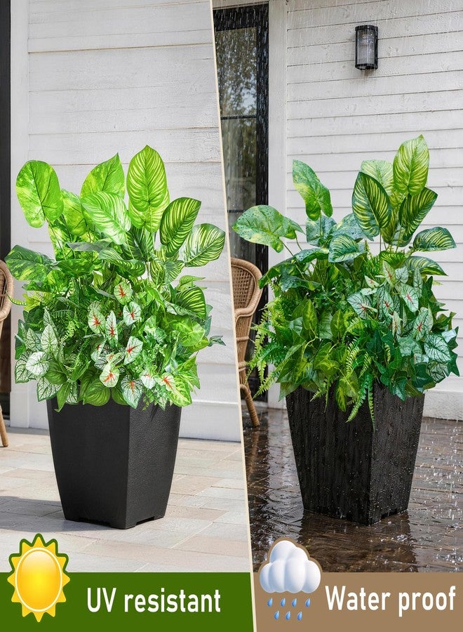 Faylifeway 12 Bundles Artificial Plants Outdoor,UV Resistant Fake Greenery Stems with Large Shrubs Faux Plastic Plant for Outside Front Porch Planters Garden Window Box Patio Decor(Pot Not Included) - Image 4