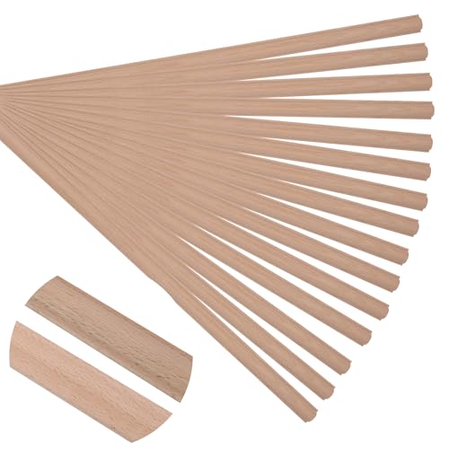 Soengsau 15Pack 1575 Unfinished Wood Astragal Trim Easy to Paint Cute Decorative Molding DIY Craft for Furniture Frame Mirror Edge Wall Door Closet Dresser Shelf - Image 1
