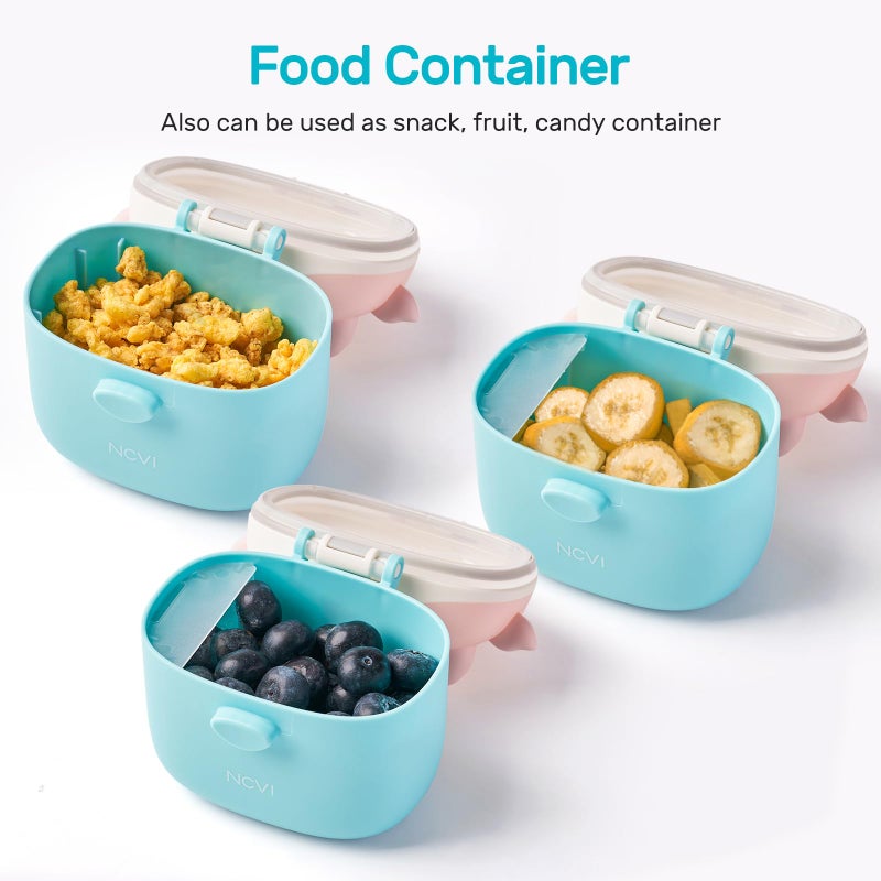NCVI Baby Formula Dispenser On The Go, Formula Container To Go, Formula Holder for Travel, Outdoor Picnic with Baby Infant, Portable Container for Milk Powder, Snacks, Candy, Fruits (Green) - Image 5