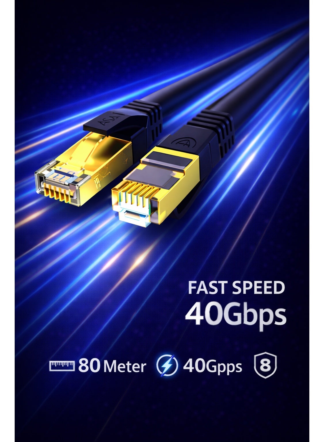 ASA ASA CAT8 80 Meter Ethernet Cable Connection Type: Ethernet Cable