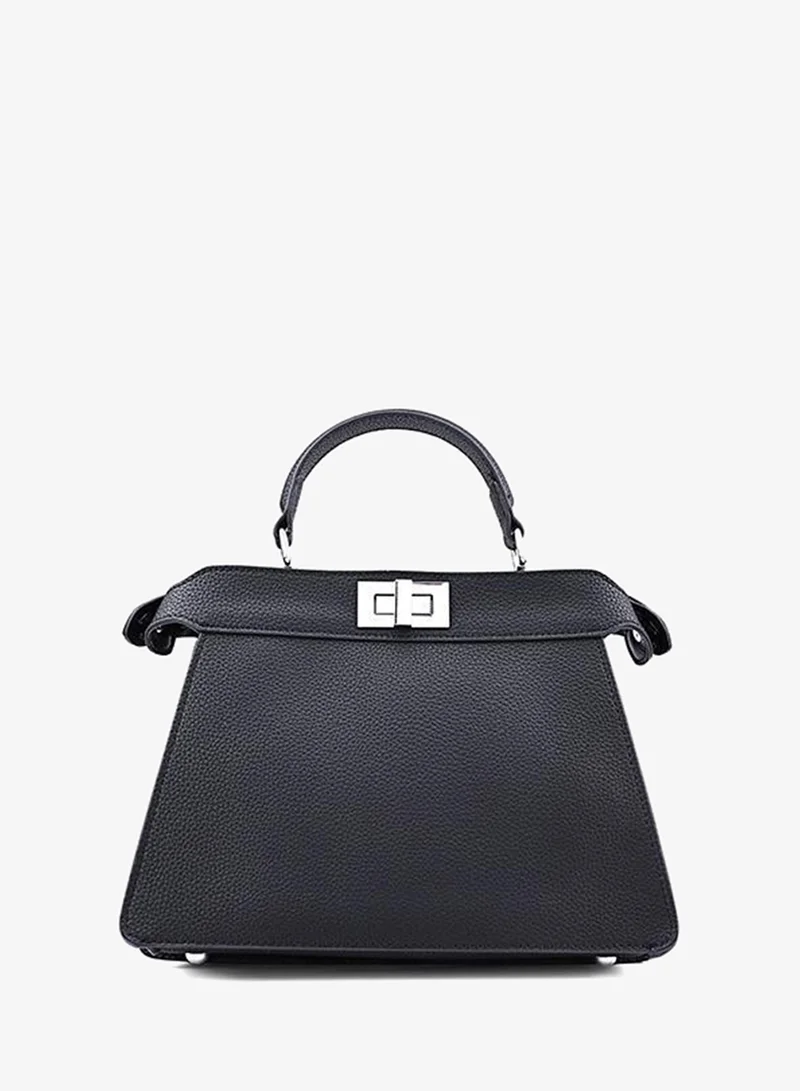 Cuple Black Structured Top Handle Bag for Women | Best Price UAE