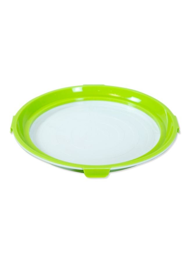 NIBEMINENT Polypropylene Food Stackable Vacuum Preservation Tray With Elastic Lid Green/Clear 10.82x1.37inch - Image 1