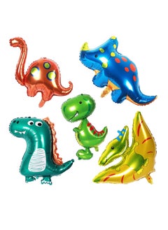 Dinosaur Balloons, 3D Giant Foil Balloons Inflatable with Helium Air, Jumbo Dinosaurs T-Rex Triceratops Jurassic Theme for Birthday Party Supplies Baby Shower Boys Girls 5 Pcs