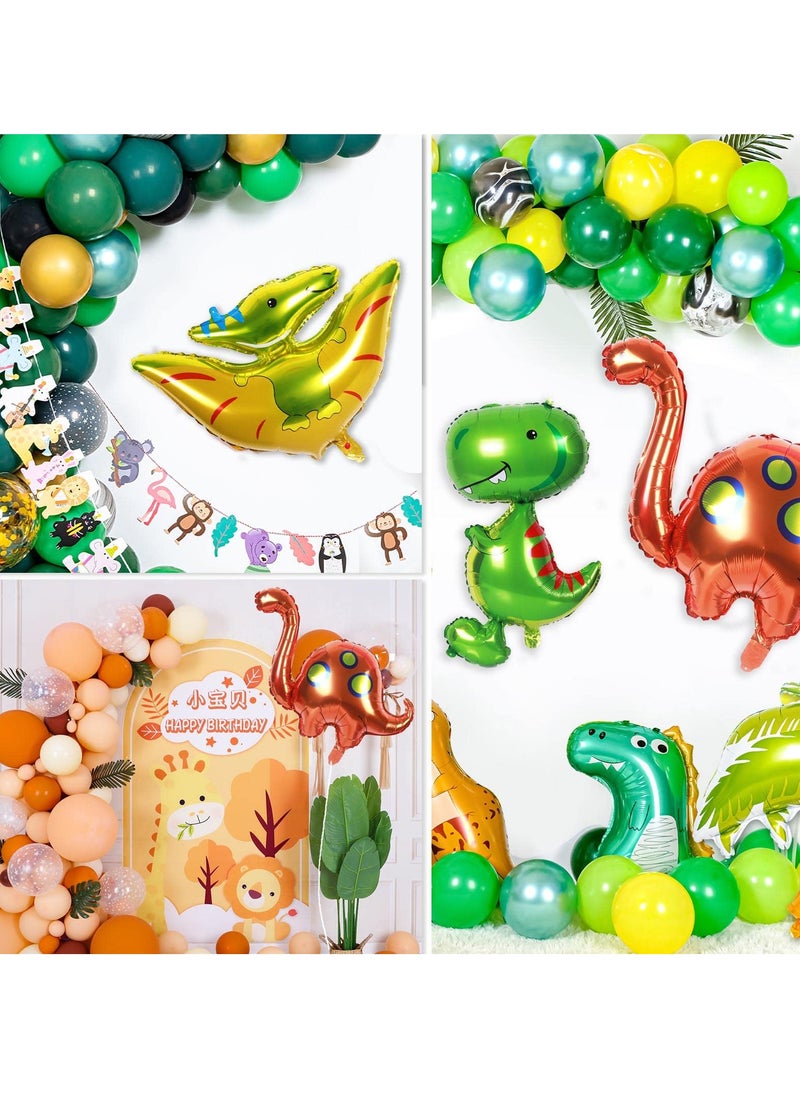 Generic - Dinosaur Balloons, 3D Giant Foil Balloons Inflatable with Helium Air, Jumbo Dinosaurs T-Rex Triceratops Jurassic Theme for Birthday Party Supplies Baby Shower Boys Girls 5 Pcs - Image 1
