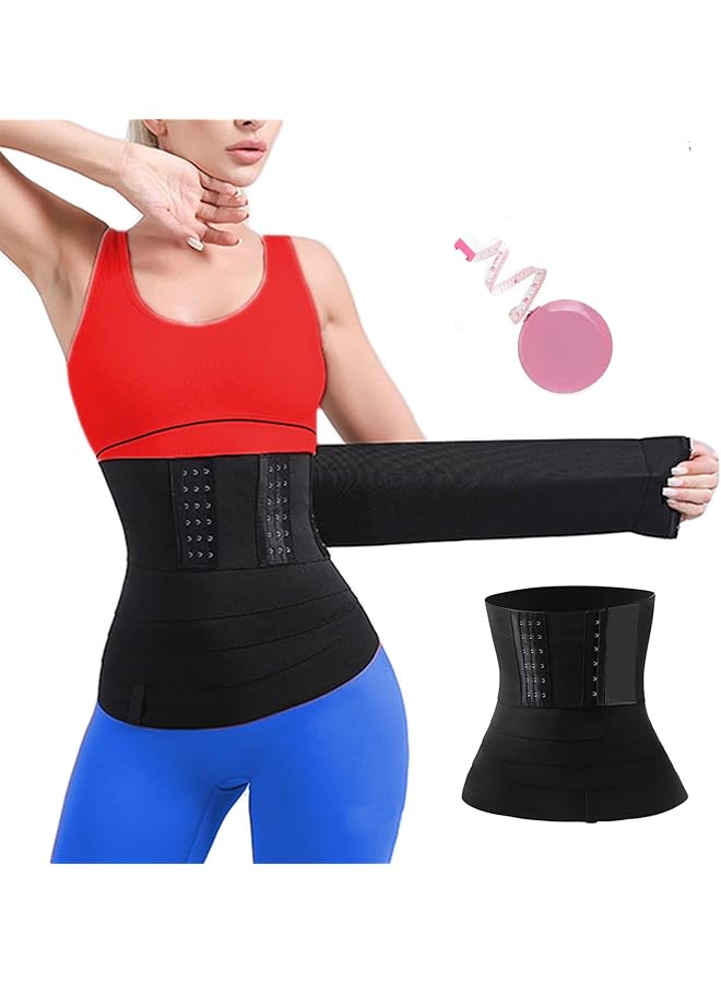 PROMASS 2022New Waist Trimmer For Women, Waist Trainer For Women Slimming Body Shaper, Adjustable Comfortable Back Braces For Lower Back Pain Relief Invisible Wrap Waist Trainers，Gym Accessories Black