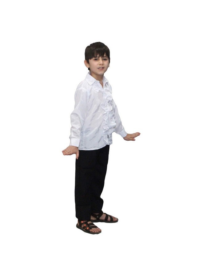 Kaku Fancy Dresses Kaku Fancy Dresses Polyester White Frill Shirt Western Costume - 14-17 Years, For Boys  - Image 2