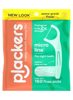 Plackers Plackers Micro Line, Fits Fight Teeth, Fresh Mint, Pack of 4 