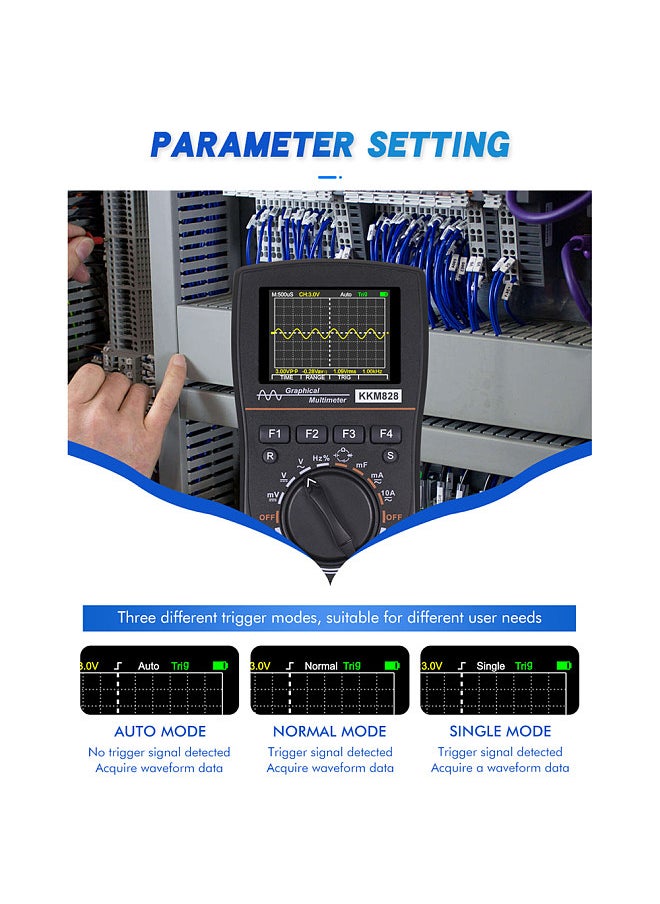 KKmoon - kkm828 Intelligent Graphical Digital Oscilloscope Multimeter 2 in 1 with 2.4 Inches Color Screen 1MHz Bandwidth 2.5Msps Sampling Rate for DIY and Electronic Test - Image 1