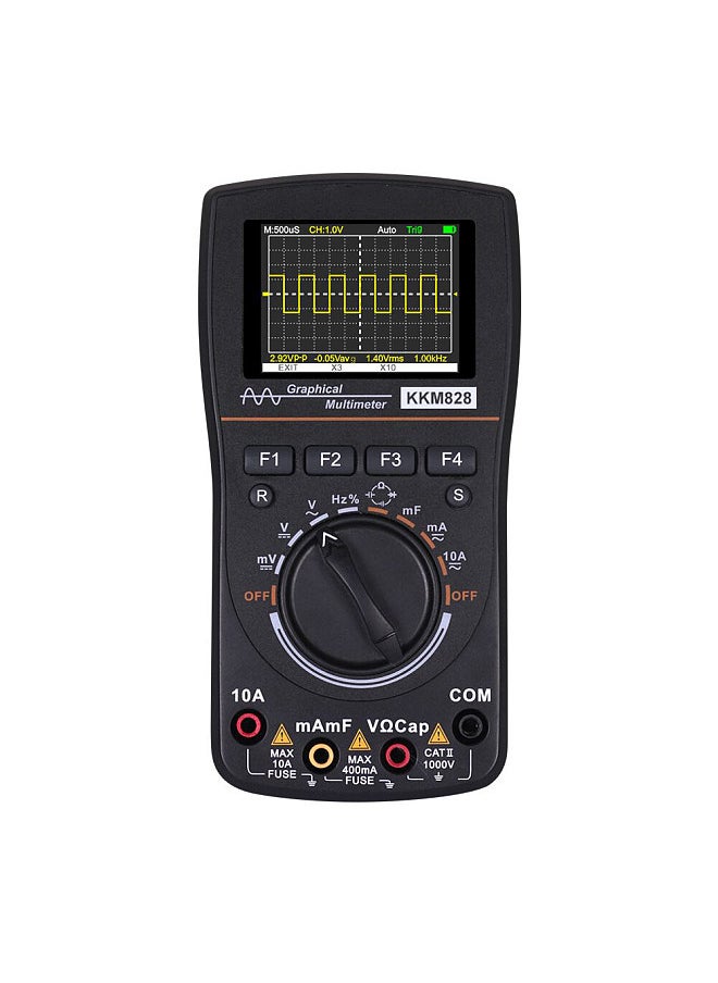 KKmoon - kkm828 Intelligent Graphical Digital Oscilloscope Multimeter 2 in 1 with 2.4 Inches Color Screen 1MHz Bandwidth 2.5Msps Sampling Rate for DIY and Electronic Test - Image 1