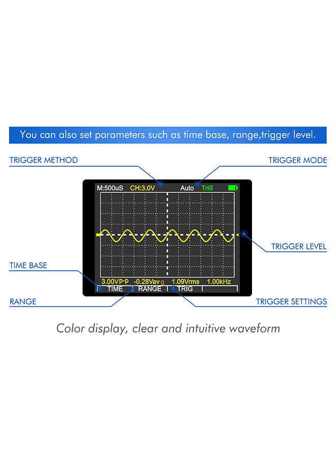 KKmoon - kkm828 Intelligent Graphical Digital Oscilloscope Multimeter 2 in 1 with 2.4 Inches Color Screen 1MHz Bandwidth 2.5Msps Sampling Rate for DIY and Electronic Test - Image 1