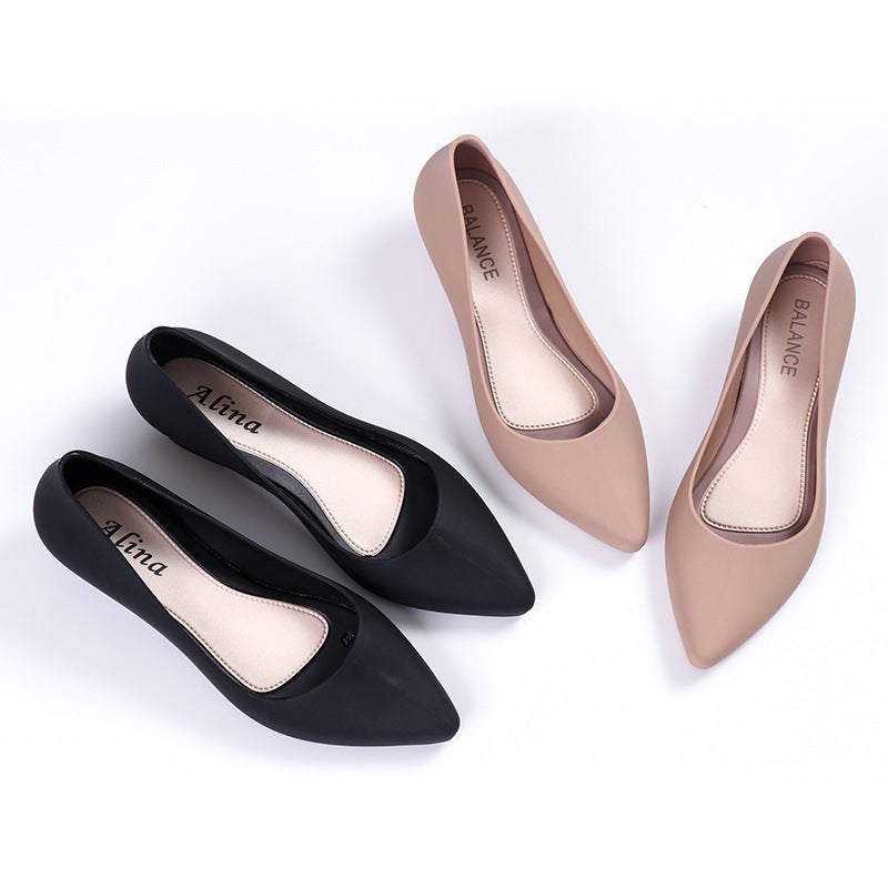 Plastic Women'S Sandals Jelly Wedge Low-Cut Non-Slip Pointed Flat Non-Slip Pvc Casual Trendy Rain Boots Single-Layer Shoes - Image 5