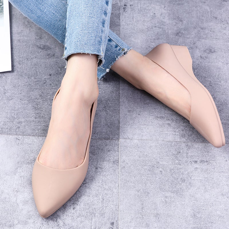 Plastic Women'S Sandals Jelly Wedge Low-Cut Non-Slip Pointed Flat Non-Slip Pvc Casual Trendy Rain Boots Single-Layer Shoes - Image 4