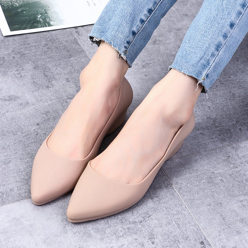 Plastic Women'S Sandals Jelly Wedge Low-Cut Non-Slip Pointed Flat Non-Slip Pvc Casual Trendy Rain Boots Single-Layer Shoes - Image 3