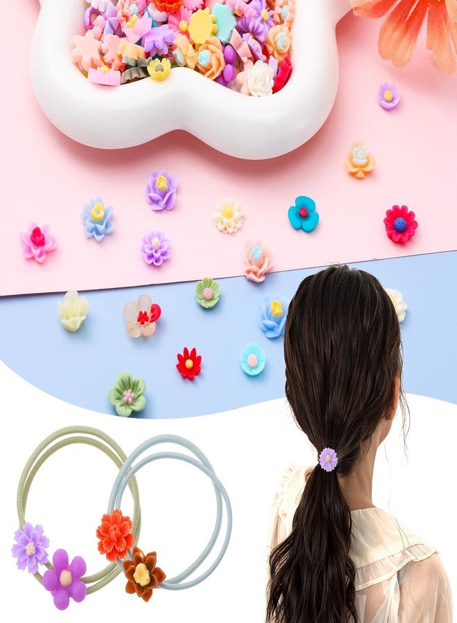 Larrel Mini Resin Flower Charms, 300PCS Flatback Resin Flowers Charms Mixed Colors Flower Beads Decoration Embellishment Tiny Flowers for DIY Craft Scrapbooking Decor - Image 5