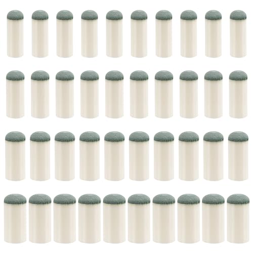 XIHIRCD 40pcs Slip On Pool Cue Tips, 4 Sizes Pool Stick Tips No Glue or Tool Required Billiard Cue Tips Replacement 9mm, 10mm, 12mm, 13mm Billiard Stick Tips for Snooker and Pool Cues - Image 1