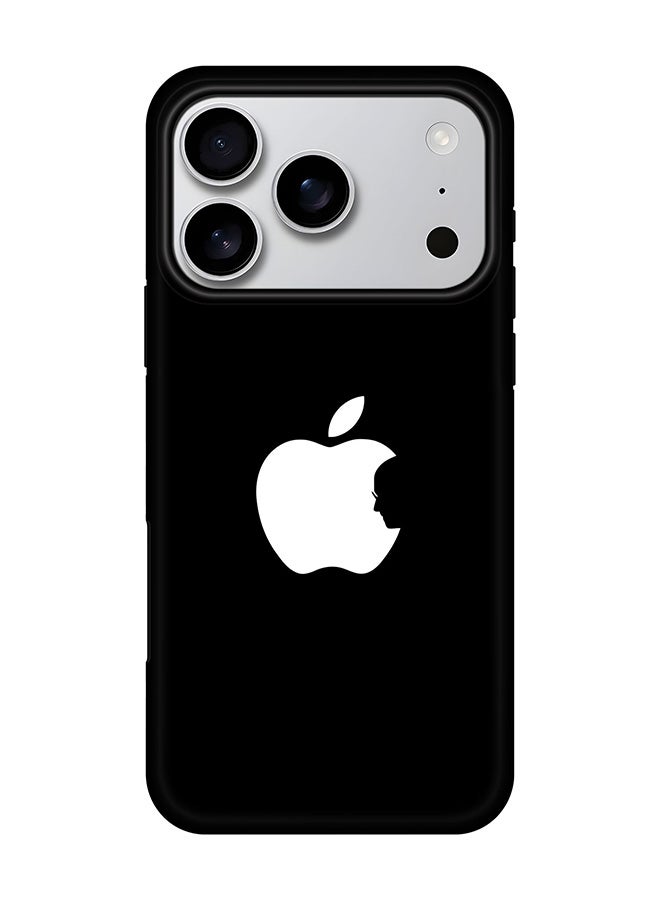 Stylizedd Tough Pro Magnetic Case for iPhone 17 Pro, Dual Layer hybrid PC + TPU Mobile Cover Matte - Steve's Apple - Black