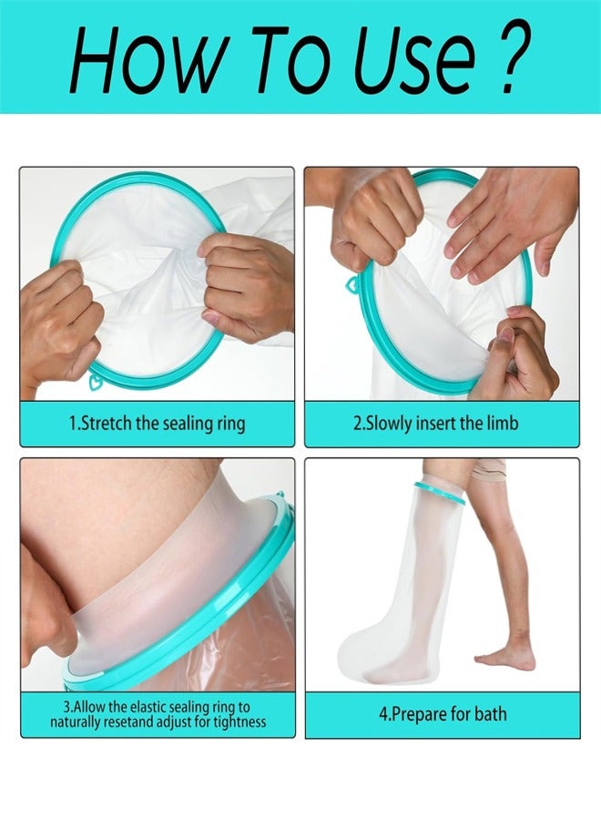 غطاء جبيرة للساق مقاوم للماء للاستحمام - أغطية جبيرة للساق للبالغين قابلة لإعادة الاستخدام مريحة وناعمة ومُحكمة الغلق ومانعة لتسرب الماء - Image 3