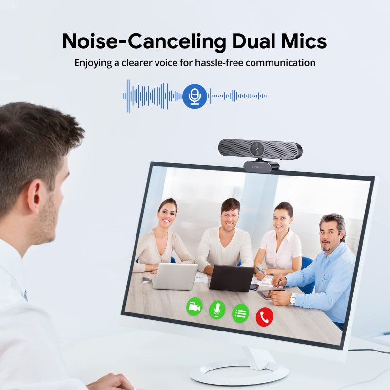 DEPSTECH Webcam 4K, Zoomable Webcam with Microphone and Remote, Equipped with Sony Sensor, 3X Digital Zoom, Noise-Canceling Mics, Auto-Focus Computer Camera for PC/Mac/Laptop/Zoom/Teams/OBS/Google - Image 5
