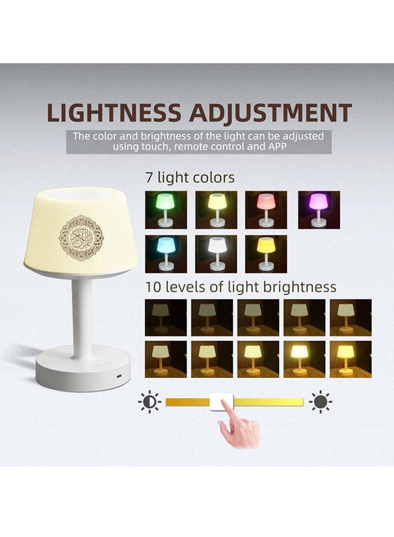 ELTRAZONE Table Lamp Quran Speaker,Muslim Bluetooth Speaker,Digital Speaker with Remote&Mobile App Night Light Desk Lamp for Kids - Image 3
