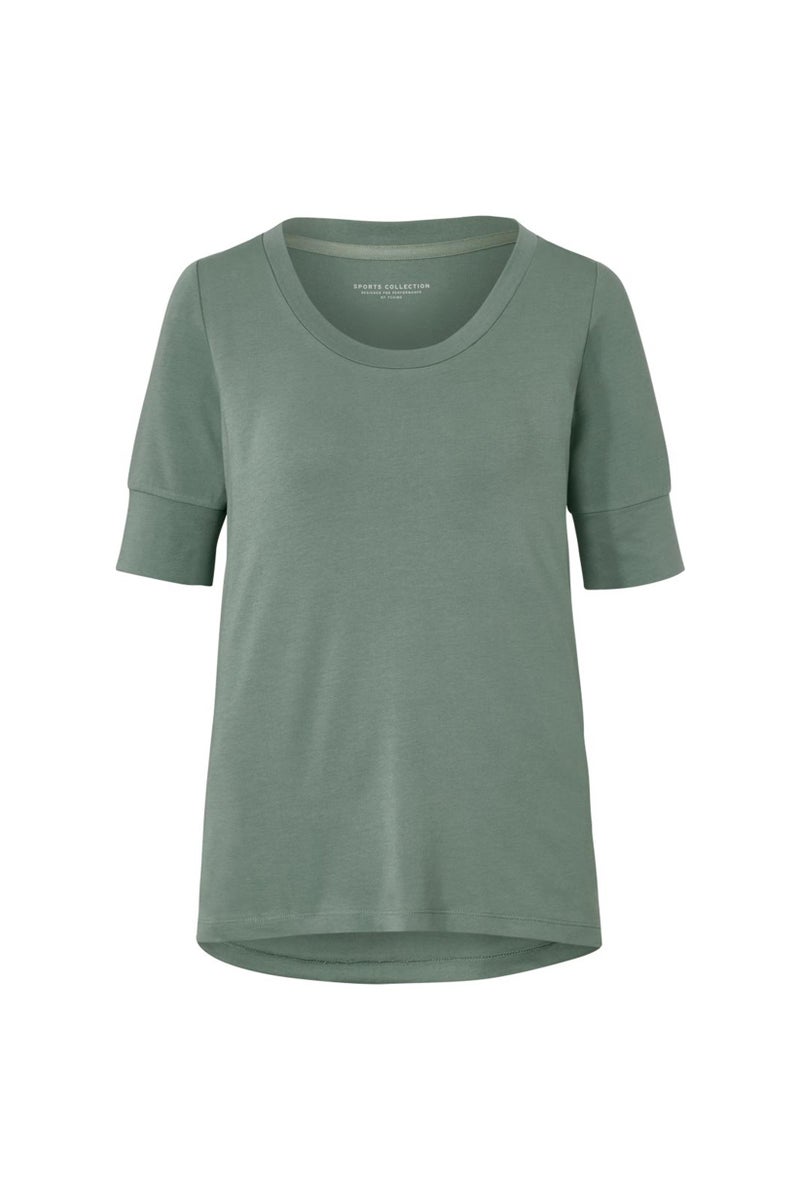 Tchibo Women Sportswear Fit Short Sleeve Training T-Shirt, Sage Green  - Image 2