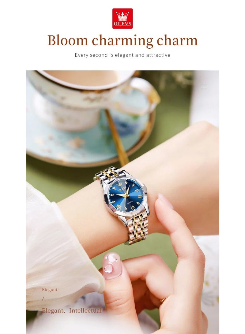 OLEVS OLEVS Top Brand Women's Watches Elegant Rhombus Mirror Original Quartz Ladies Wristwatch Stainless Waterproof Diamond Wristwatch - Image 3