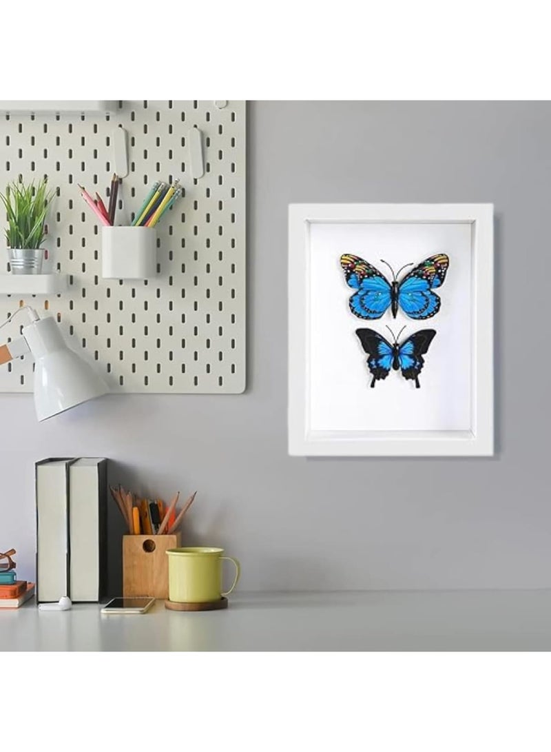 SYOSI Shadow Box Frame, 3D Deep Display Frame 4x6 Wood Picture Box with HD Glass for Flowers Photos Tickets and Pet Keepsakes, Memory Display Case for Baby or Wedding Decoration White 2 Pack - Image 2