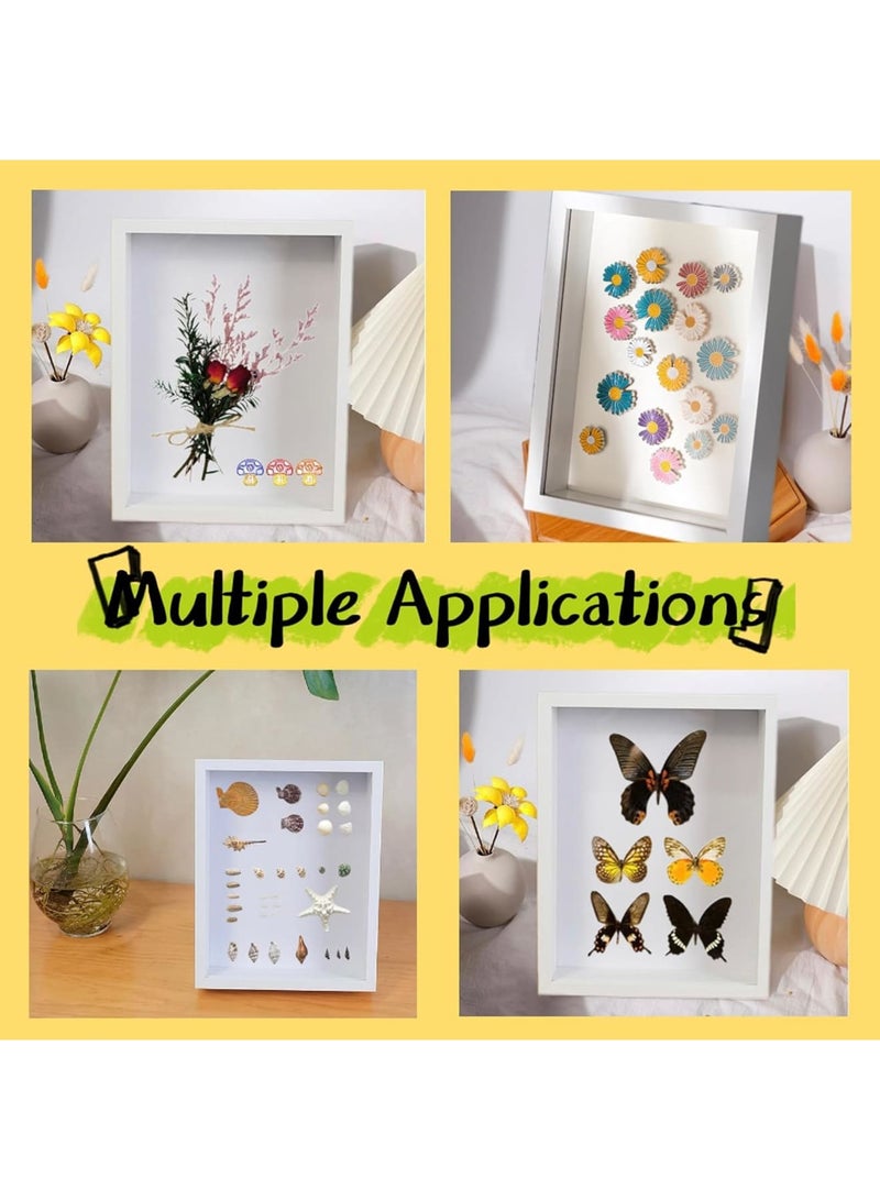SYOSI Shadow Box Frame, 3D Deep Display Frame 4x6 Wood Picture Box with HD Glass for Flowers Photos Tickets and Pet Keepsakes, Memory Display Case for Baby or Wedding Decoration White 2 Pack - Image 4
