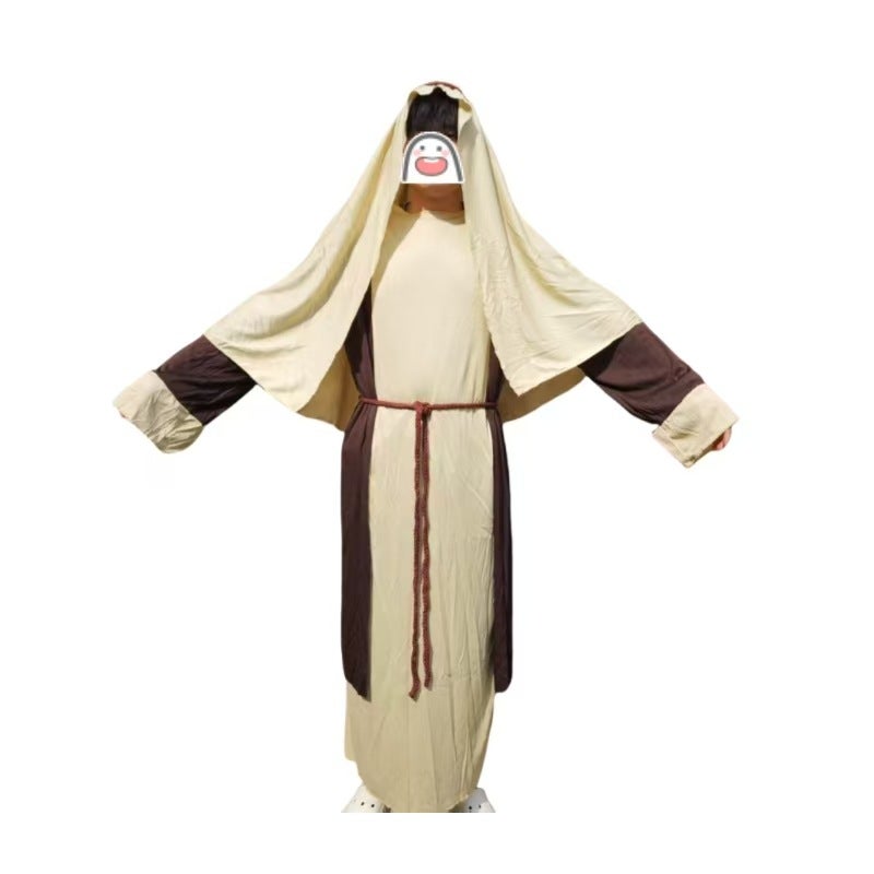 Traditional Arab Shepherd Costume for Halloween Masquerade Party, Middle Eastern Robe Outfit for Adults and Kids - Image 5