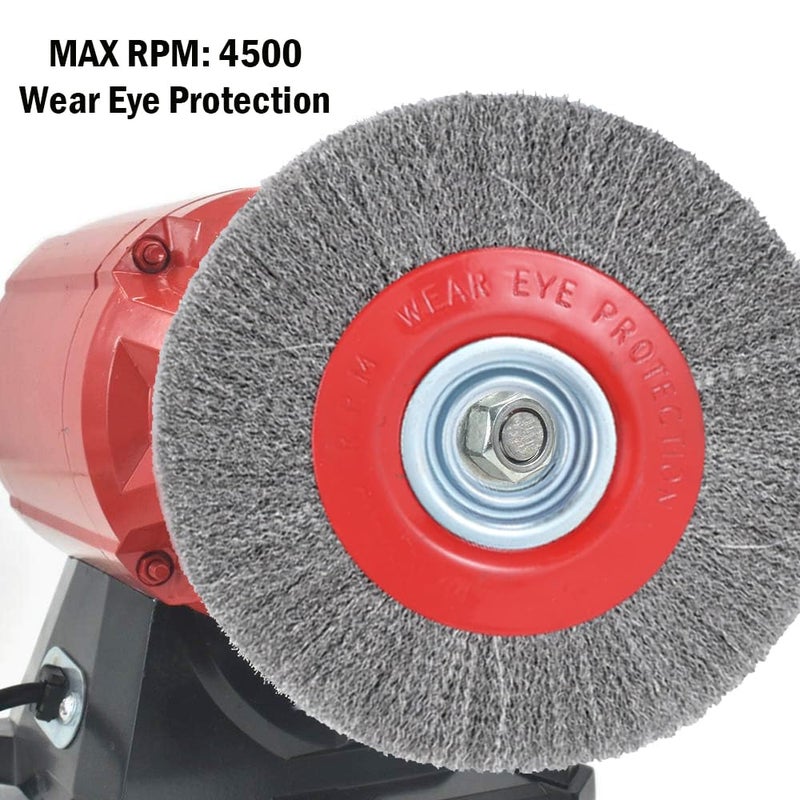 OSFTBVT 8in Bench Wire Wheel Brush for Bench Grinder Coarse Crimped Steel Wire 0.012" with 1/2" 5/8" 3/4" 7/8" 1"(5sets) Spacer Arbors - 1pack - Image 5