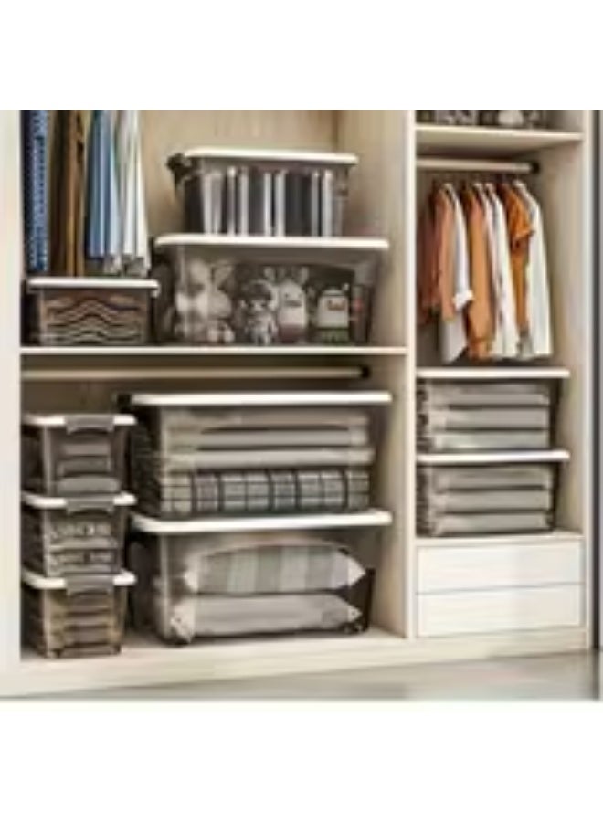 erorex 4-Size Stackable Clear Black Storage Box Set with Lids & Handles – Multi-Use Home & Car Trunk Organizer - Image 3