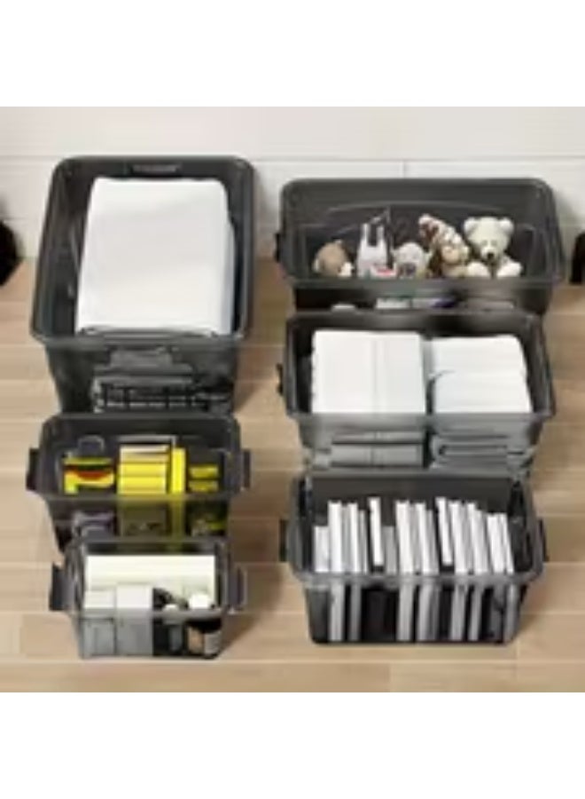 erorex 4-Size Stackable Clear Black Storage Box Set with Lids & Handles – Multi-Use Home & Car Trunk Organizer - Image 5