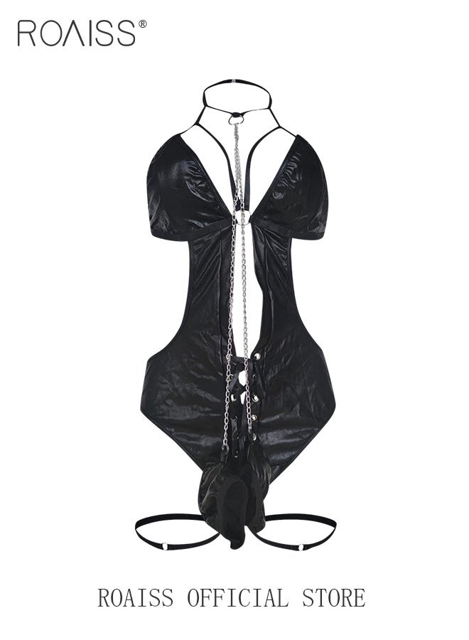 roaiss Women's Underwear Chain Decorated with Lace Elements - Image 1