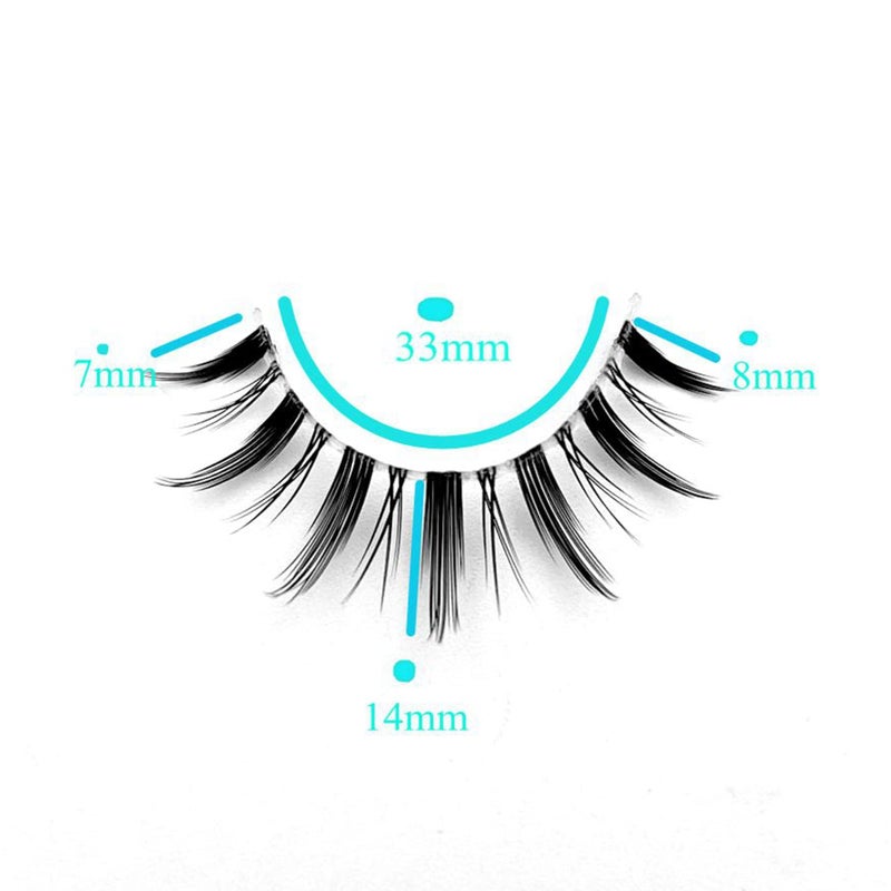 MIKIWI Manga Lashes Natural Look Japanese Style False Eyelashes 4 Pairs Spiky Anime Lashes Clear Band Cosplay Eyelashes - Image 2