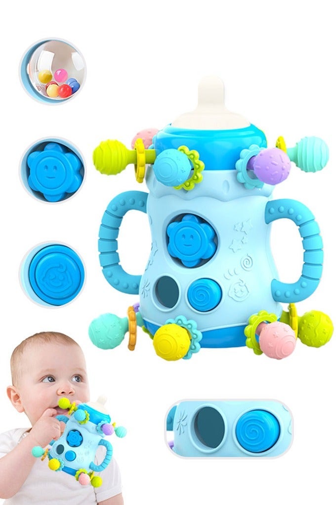 Baby Teethers for 0+ Months, Montessori Sensory Toys, Chewable Teething Bottles - Image 1