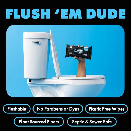 DUDE Wipes - Flushable Wipes - 3 Pack, 144 Wipes - Unscented Extra-Large Adult Wet Wipes - Vitamin-E & Aloe - Septic and Sewer Safe - Image 3
