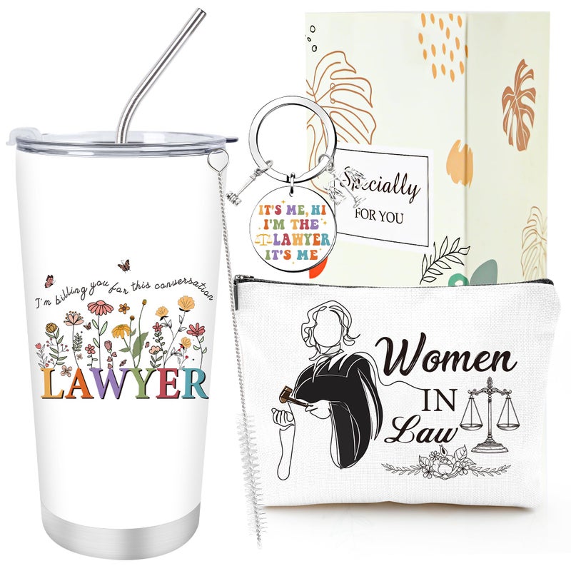 Keluna Laywer Gifts for Women Men Lawyers Meaningful Birthdays School Graduations Thank You Gift Motivational Keychain Tumbler Mug Makeup Bag