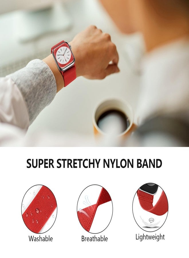 CCnutri Stretchy Nylon Solo Loop Bands Compatible with Apple Watch 38mm 40mm 41mm 42mm 44mm 45mm 46mm 49mm, Sport Elastic Wristbands Women Men Straps for iWatch Series 10/9/8/7/6/5/4/3/2/1/SE 2/Ultra/Ultra 2 - Image 4