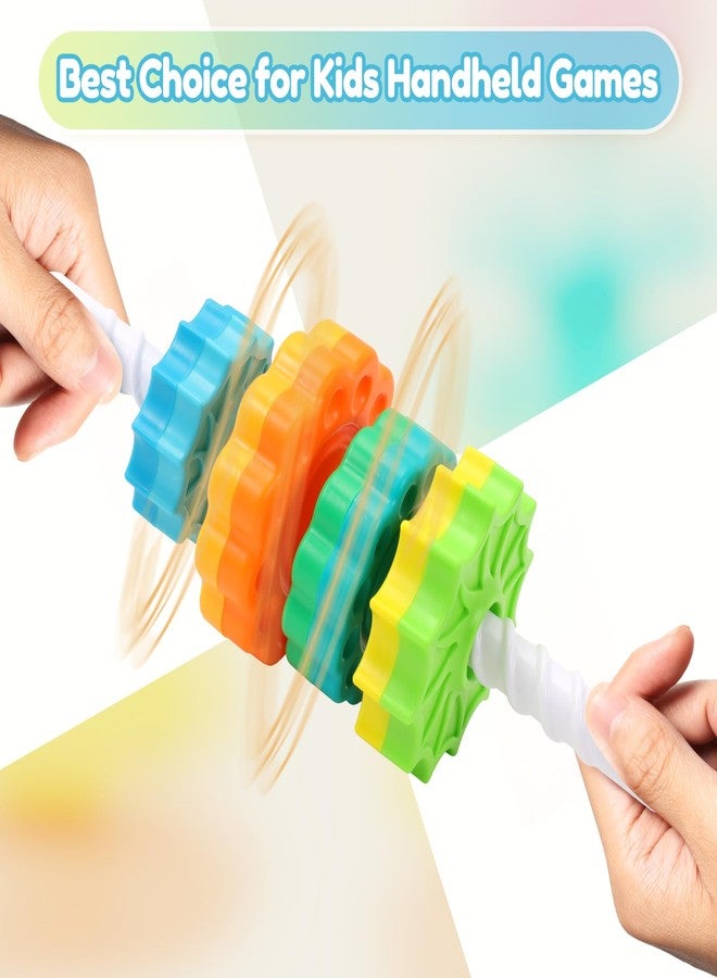 Riuja Baby Spinning Stacking Toys, 1-3 Rainbow Ring Stacker Montessori Toys for Babies, Sensory Toys for Toddlers, Christmas and Birthday Gifts Suitable for Boys and Girls (14 inches) - Image 5