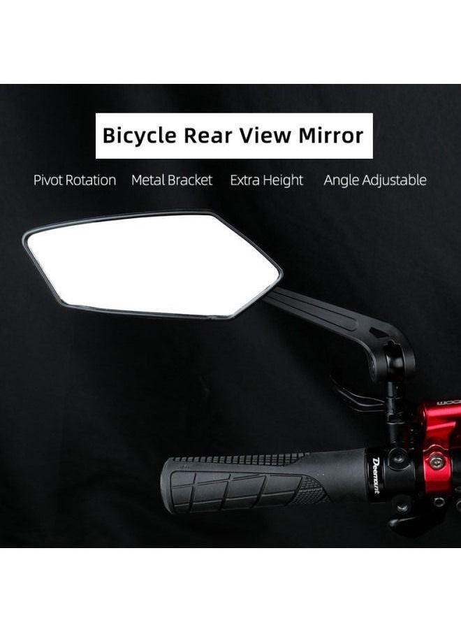 Generic - Bicycle Mirror, Extra Large Mirror Surface, Impact-resistant Real Glass, Bicycle Mirror For Handlebars E-bike,360 Degree Adjustable,foldable - Image 1