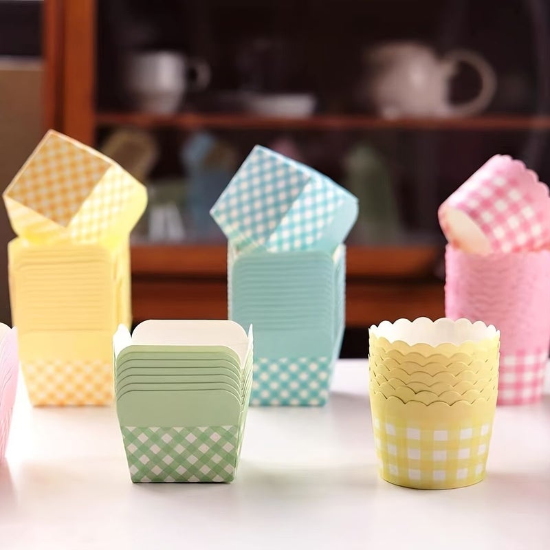 25 Machine Made Pink Disposable Paper Cups For Baking Square Cakes And Muffins - Image 5