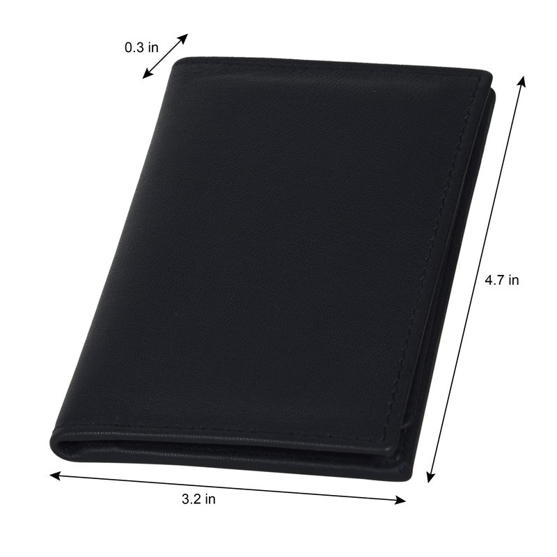 LB LEATHERBOSS Leatherboss Genuine Leather Police Shield Shape Badge Holder Bifold Wallet, Black - Image 5