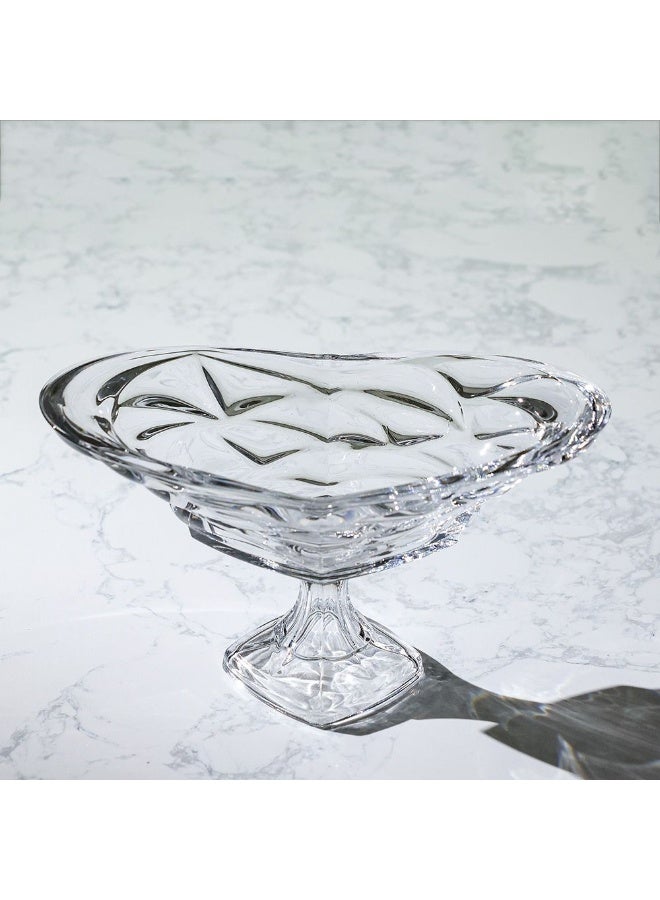 Mondo Bugatti Large Oval Shallow Bowl on Foot 35x21cm - Elegant Serveware for Modern Dining, Decorative Bowl for Entertaining, Premium Quality Tableware - Image 1