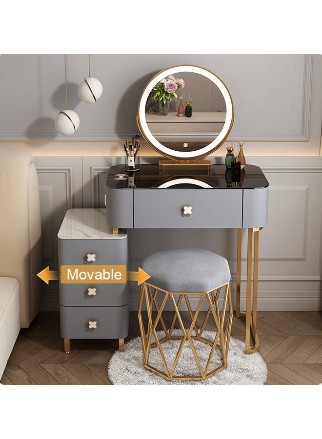 keke Makeup Dressing Table LED Mirror With Wireless Charging Pad And Storage Cabinet with Chair - Image 2