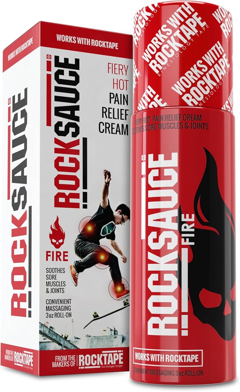 RockTape 1 RockSauce Fire Heated Roll On Pain Relief, Red, 3 ounce US - Image 1
