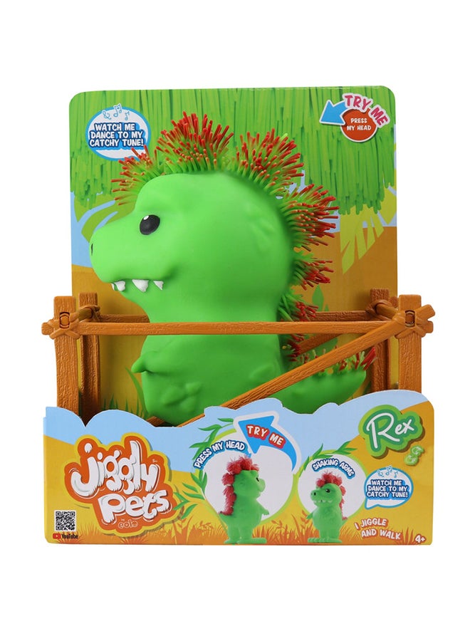 EOLO Jiggly Pets Rubbery Walking Rex With Sounds And Effects - Open Try Me Cage Pack - Image 1